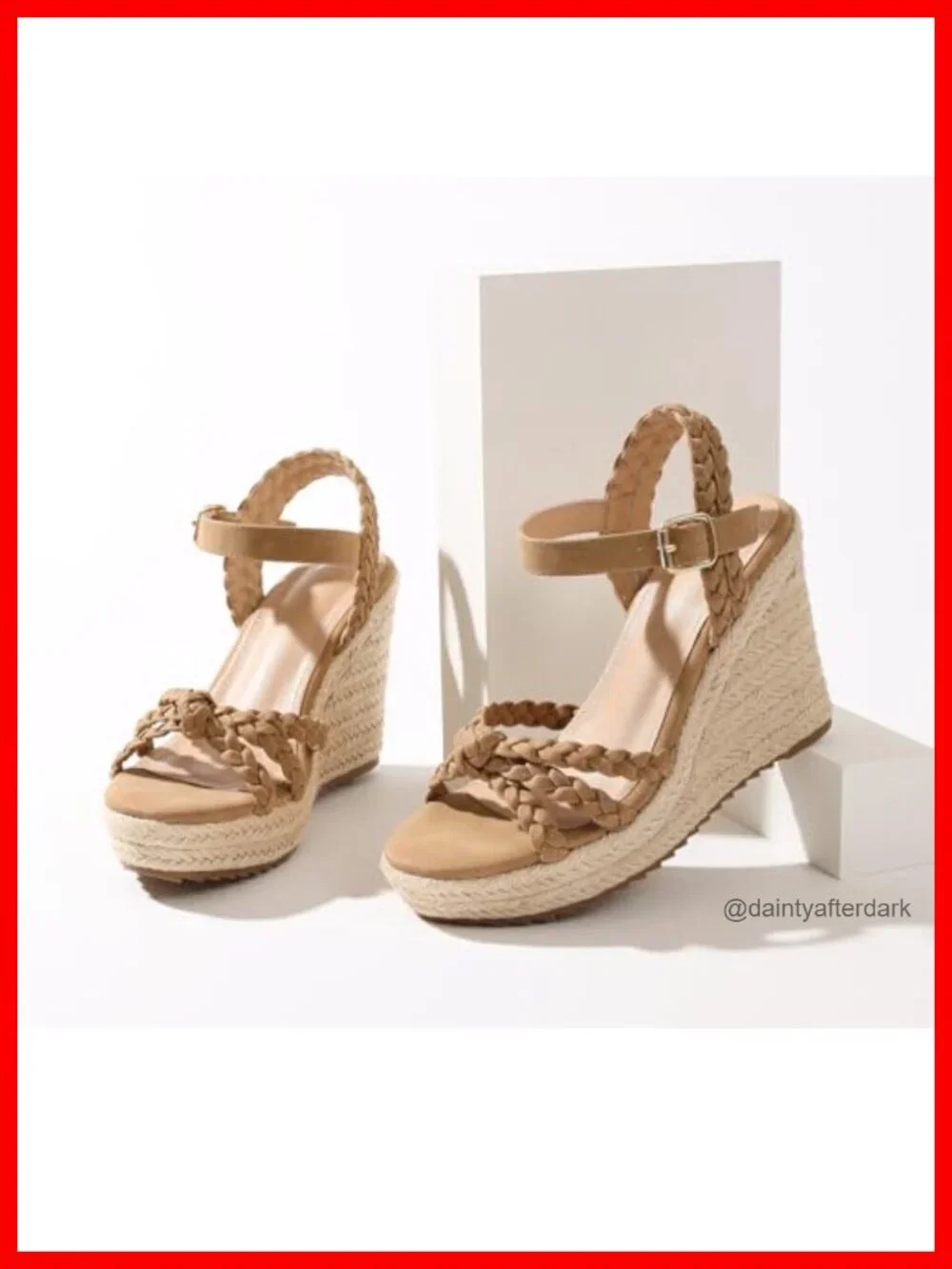 Womens Espadrille Wedge Sandals Braided Ankle Strap Platform Nubuck